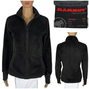 Mammut Womens XS Fleece Jacket Gray Black Outdoors Winter Hiking Soft Pile